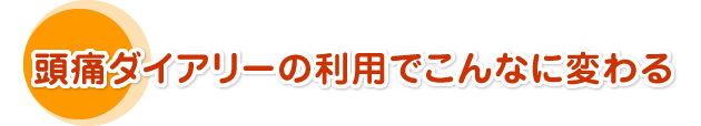 頭痛ダイアリーの利用でこんなに変わる