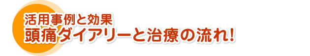 活用事例と効果　頭痛ダイアリーと治療の流れ！